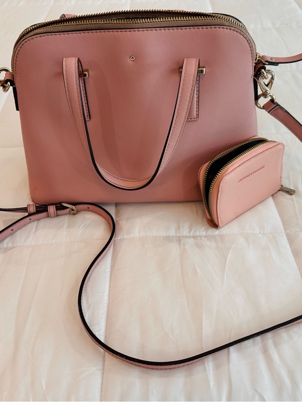 Kate Spade Pink Saffiano Dome Satchel with Coin Purse